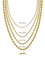 Gold plated stainless steel rope chain necklaces in 2mm to 5mm widths and various lengths - 45cm / 2mm Gold