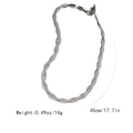 Collana a catena a serpente intrecciata argento in acciaio inossidabile fatta a mano - Argento a Doppio Strato