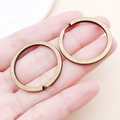 Antique bronze flat metal split key rings for DIY handmade jewelry and bag accessories - 30x30mm / Antique Bronze
