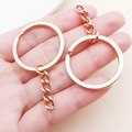 Rose gold plated keyrings with 4-link chain for DIY jewelry making and key accessories - KC Gold