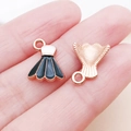 Roségoldene Badminton-Anhänger mit Emaille-Effekt für DIY-Schlüsselanhänger Schmuck - Drip Oil Black Small Badminton (21736)