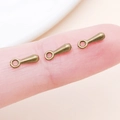 Three antique bronze teardrop charm connectors for DIY jewelry making on fingertip - 7x2.5mm / Antique Bronze