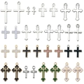 Assortimento di ciondoli a croce in lega di zinco e smalto per creazioni di gioielleria - Set Croce Argento Antico Smaltato (SN1620)
