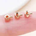 Rose gold round copper crimp beads for DIY bracelet and necklace jewelry making - Flat / 4.5x3mm Hole 1mm / KC Gold