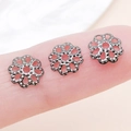 Coupelles à perles fleurs creuses argent antique 7mm pour création de bijoux DIY - 7mm / Métal canon