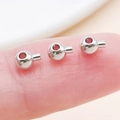 Three tiny silver plated copper spacer beads for DIY jewelry making on fingertips - Round / 4.7x3.5mm Hole 1mm / White Gold