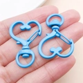 Moschettoni a forma di cuore blu cielo per portachiavi fai-da-te e accessori per borse - Blu