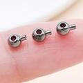Gunmetal copper crimp beads with side post for DIY jewelry bracelet making - Round / 4.7x3.5mm Hole 1mm / Gunmetal