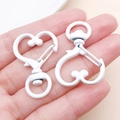 Set di chiusure a moschettone a cuore bianco opaco per gioielli fai-da-te e portachiavi - Bianco