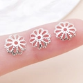 Calottes de perles en forme de fleur argentée pour la création de bijoux DIY - 9mm / Argent Brillant
