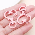Chiusura a moschettone a molla rosa a forma di cuore per portachiavi e gioielli fai da te - Rosa scuro