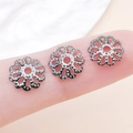 Coupelles ajourées de 7mm/9mm en argent brillant pour création de bijoux DIY - 9mm / Métal canon