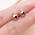 Glänzende silberne kleine Glocken-Anhänger für DIY-Schmuck in kleiner Größe - 6mm / Weißgold