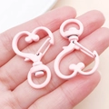 Chiusure a moschettone rosa opaco a forma di cuore con anelli girevoli per gioielli fai da te - Rosa