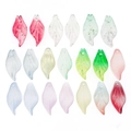 Colorful leaf-shaped glass petal charms for DIY jewelry making in assorted finishes - Mixed Lampwork Leaf Style (BE35)