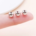 Glänzende silberne CCB-Zwischenperlen für DIY-Schmuck, runde Mikroperlen aus Metall - Rund (14080)