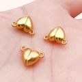 Herzförmige Magnetverschlüsse in Gold für DIY Armbänder und Ketten Schmuckherstellung - Kleine Goldene Herzform