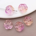 Pink and yellow gradient glass rose beads for handmade DIY bracelet and necklace jewelry - Transparent Gradient Purple-Yellow