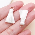 Mini pompon blanc avec anneau doré pour fabrication de bijoux DIY et accessoires - Milky blanc