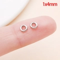 Silberne Edelstahl-Biegeringe 1x4mm für DIY-Schmuckherstellung auf einem Finger - 1.0x4mm