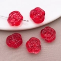 Translucent red rose lampwork glass beads for DIY bracelets and necklaces making - Transparent Red