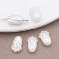 Crèmewitte tulpenknop ABS imitatieparels voor DIY sieraden en kettingen maken - Dubbelzijdige Tulp (25785) / 1 Stuk (11.5x8mm) / Broken Wit