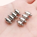 Fermoir magnétique coulissant argenté à 2 et 3 rangs pour la création de bijoux - Petit Cylindre Argenté