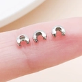 Silver-plated C-shaped crescent crimp bead covers for DIY jewelry making findings - 3x4x2.4mm / White K - Small