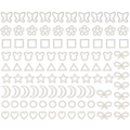 10-piece set of white faux pearl acrylic charms in butterfly heart and moon shapes for DIY crafts - Set of 10 Styles (100pcs)