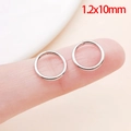 Polierte Edelstahlringe 1.2x10mm auf dem Finger zur Darstellung der tatsächlichen Größe - 1 Stück 12 X 10 Mm 12614 Mm 024 G. / Stahlfarbene Edelstahl Biegeringe