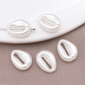 Perline a conchiglia in finta perla ABS bianco crema per creazione gioielli - Conchiglia a Doppia Faccia (25792) / 1 Pezzo/Confezione (15x11mm) / Bianco Sporco