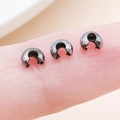 Gunmetal grey crescent bead covers in three pieces for DIY jewelry making and finishing - Gun Black - Small