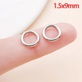 Silberne Edelstahl-Biegeringe in 1,5x9mm Größe für DIY-Schmuckherstellung Zubehör - 1 Stück 15 X 9 Mm 12597 G 033 G / Stahlfarbene Edelstahl Biegeringe