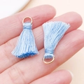 Mini glands bleu clair de 23mm avec anneaux dorés pour la création de bijoux DIY - Bleu Azur