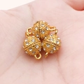 Fermoirs magnétiques dorés sertis de strass pour la création de bijoux et bracelets - Grande Sphère Dorée avec Strass