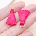 Mini glands rose foncé avec anneaux dorés pour bijoux DIY et accessoires de sac - Rose rouge