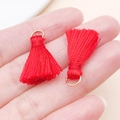 Pendentif gland rouge avec anneau doré pour boucles d'oreilles et accessoires - Rouge de Chine