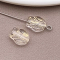 Perle en verre en forme de feuille avec feuilles d'or pour bijoux DIY et bracelets - Blanc Transparent Feuille d'Or