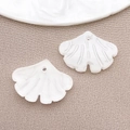 DIY white ginkgo leaf pendants in resin material for handmade jewelry making - Clear White