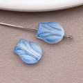 Perles en verre tulipe bleu clair translucides pour la création de bijoux DIY - Bleu transparent