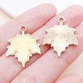 Creamy maple leaf pendant with rose gold finish for DIY jewelry and accessories - 19x24mm / Yellow Maple Leaf (14250)