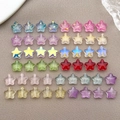 Set de cuentas de vidrio estrella de 8mm con purpurina aurora para bisutería artesanal - 12 Estilos Mixtos (BE46) / 50 Piezas/Paquete / Multicolor