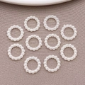 White faux pearl round hollow beads for DIY nail art and phone case accessories - Hollow Circle (10x10mm)