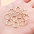 Set of ten delicate golden round closed rings for DIY jewelry making and earring parts - 10mm / Gold