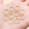 Set of 10 minimalist thin golden copper round rings for DIY jewelry and layering - 12mm / Gold