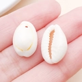 Natural ocean shell pendants with pre-drilled holes for DIY jewelry making and crafts - Creamy Yellow Natural Shell