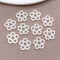 White openwork star faux pearl charms for DIY nail art and phone case accessories - Hollow Cherry Blossom (13x13mm)