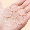 Set of 5 minimalist rose gold and gold geometric round rings in a smooth finish - 25mm / Gold