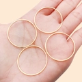 Set of four thin gold-plated geometric round hoop earring DIY craft accessories - 30mm / Gold