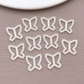 White ABS imitation pearl butterfly hollow charms set of 10 for DIY nail and phone case - Hollow Butterfly (12x12mm)